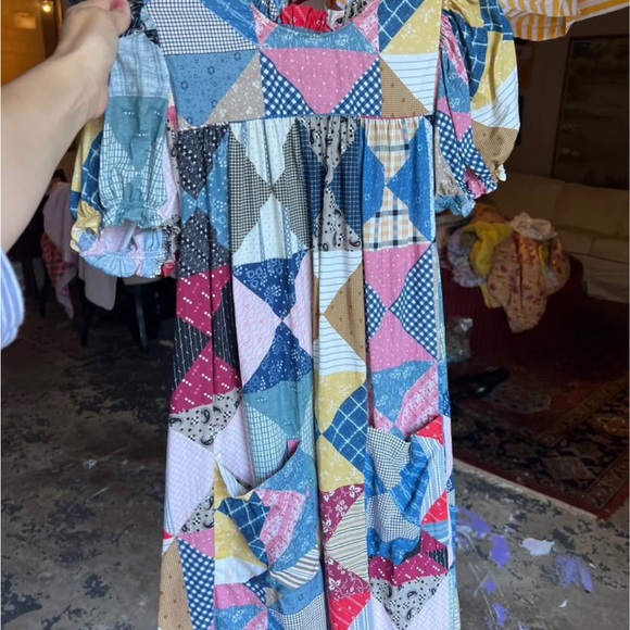 Doen Patchwork Quilt Print Mini Dress - Picture 2 of 8